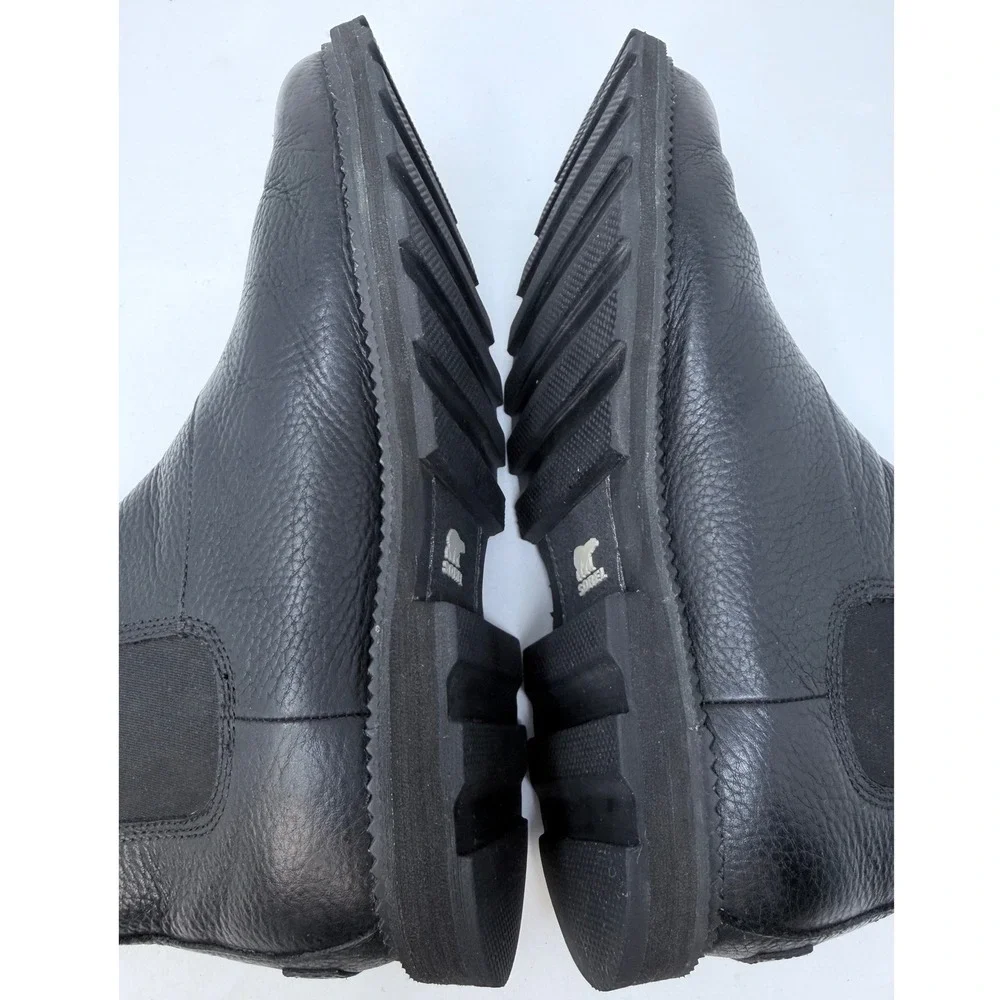 Sorel Madson Chelsea Waterproof Boots Mens 10.5 Black Leather NM3474-010